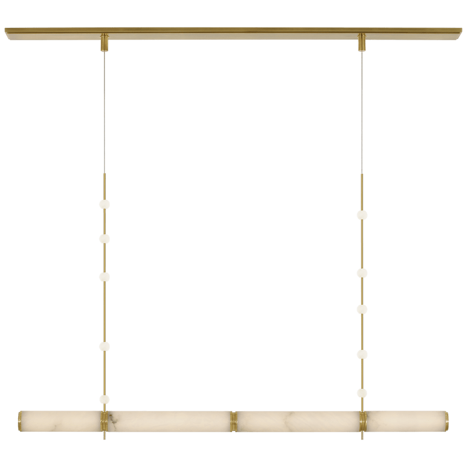 Marcell 56" Linear Chandelier, a premium Linear light by Visual Comfort & Co. Close - up image of its design.