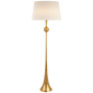 Dover Floor Lamp in Gild with Linen Shade