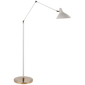 Charlton Floor Lamp in White and Hand-Rubbed Antique Brass