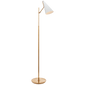 Clemente Floor Lamp in Hand-Rubbed Antique Brass with White