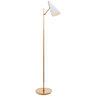 Clemente Floor Lamp in Hand-Rubbed Antique Brass with White