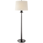 Beaumont Floor Lamp in Aged Iron with Linen Shade
