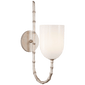 Edgemere Wall Light in Burnished Silver Leaf with White Glass