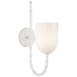Edgemere Wall Light in Plaster White with White Glass