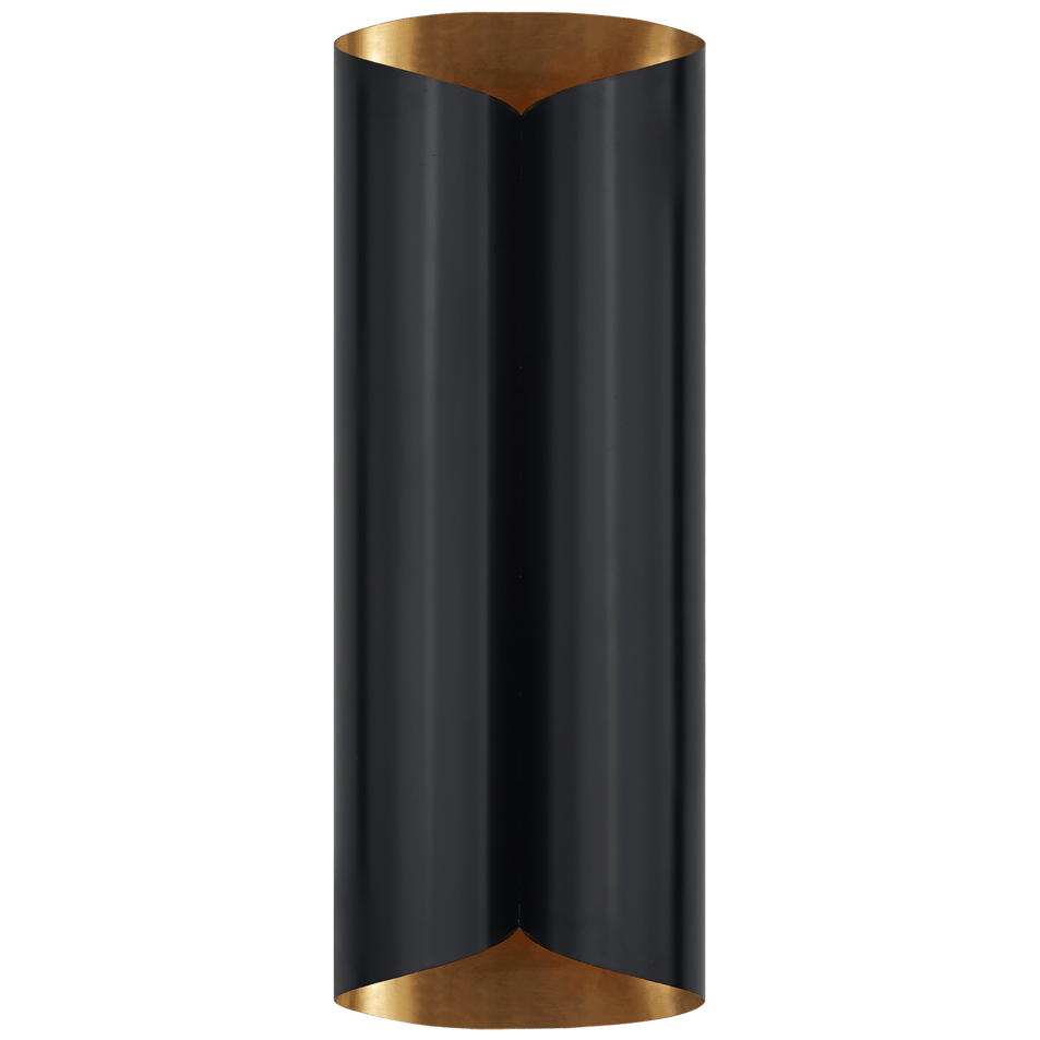 Selfoss Large Sconce in Black and Hand-Rubbed Antique Brass