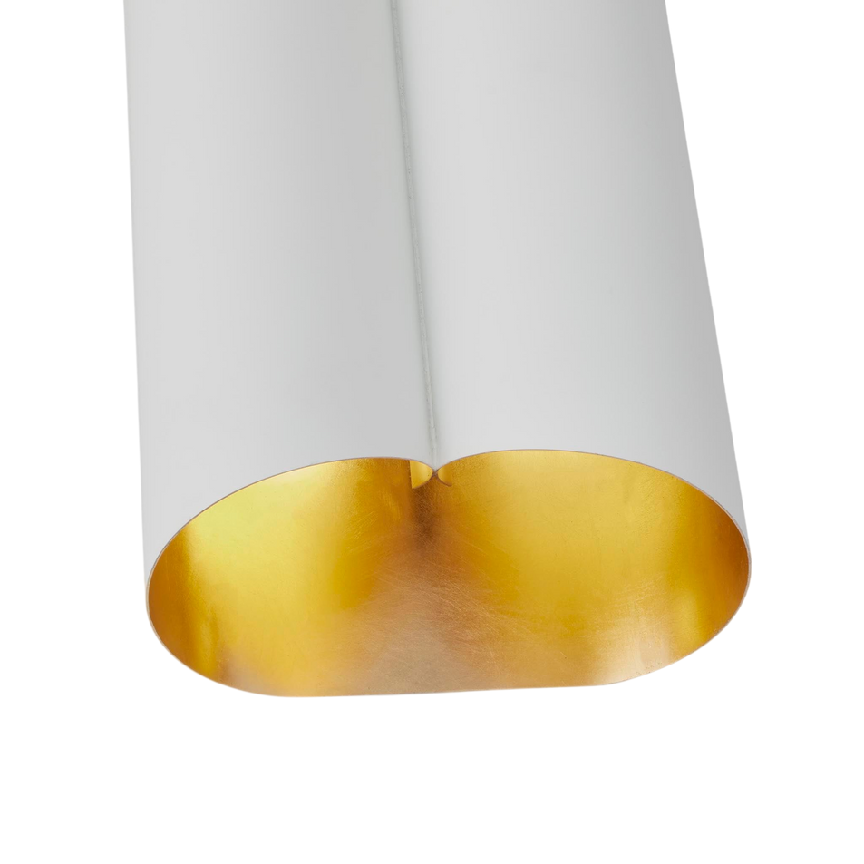 Selfoss Large Sconce in Plaster White and Gild Interior