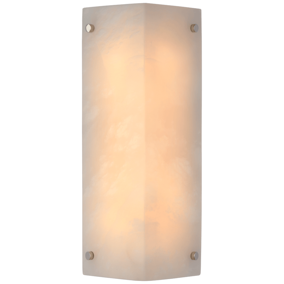Clayton Wall Sconce in Alabaster and Polished Nickel
