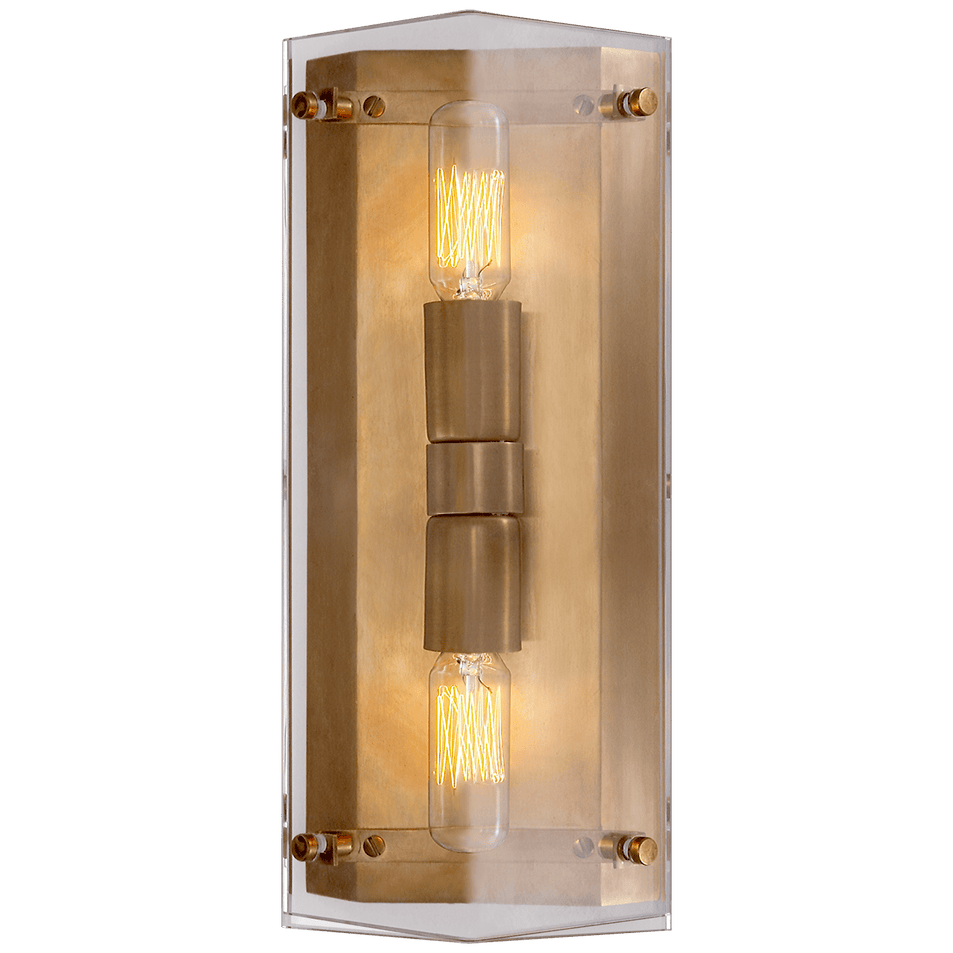 Clayton Wall Sconce in Crystal and Hand-Rubbed Antique Brass