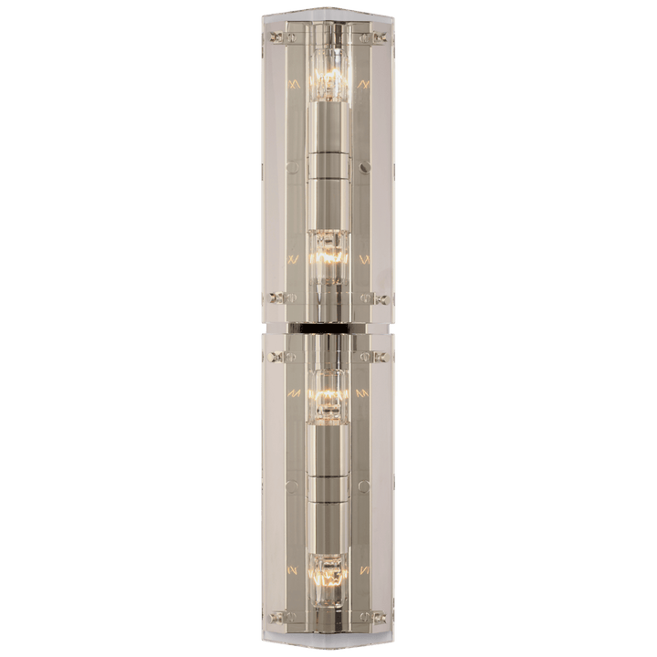 Clayton 25" Wall Sconce in Crystal and Polished Nickel
