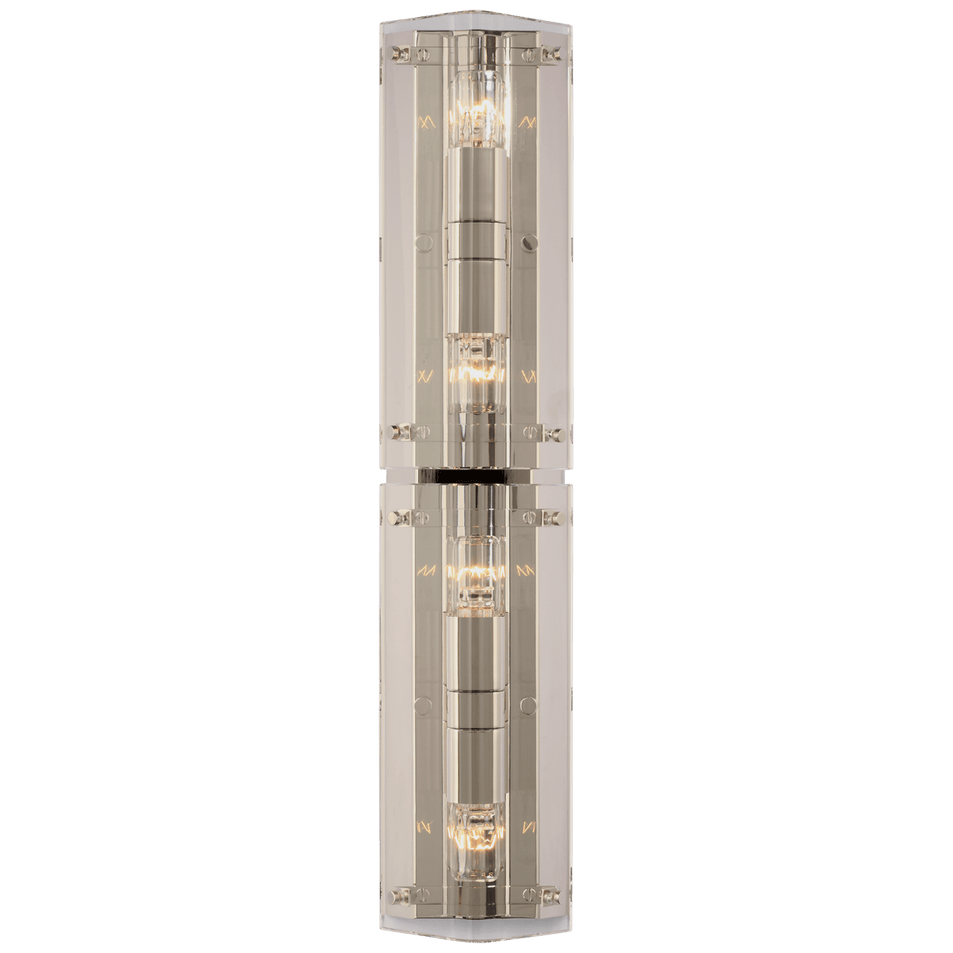 Clayton 25" Wall Sconce in Crystal and Polished Nickel