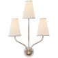 Montreuil Small Wall Sconce in Burnished Silver Leaf with Linen Shades