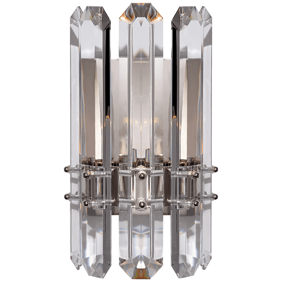 Bonnington Wall Sconce in Polished Nickel with Crystal