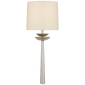 Beaumont Medium Tail Sconce in Burnished Silver Leaf with Linen Shade
