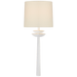 Beaumont Medium Tail Sconce in White with Linen Shade