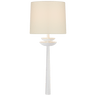 Beaumont Medium Tail Sconce in White with Linen Shade