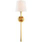 Dover Large Tail Sconce in Gild with Linen Shade