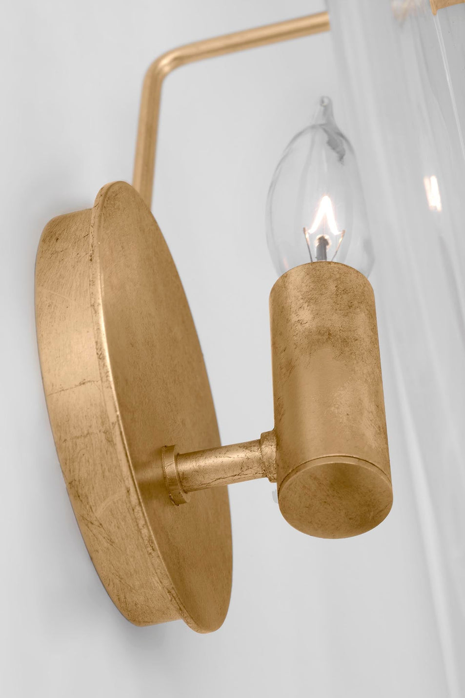 Loire Small Sconce in Gild with Clear Strie Glass