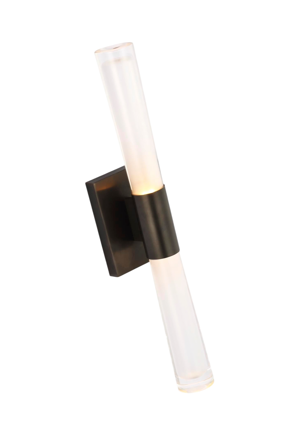 Brenta Single Sconce in Bronze with White Glass