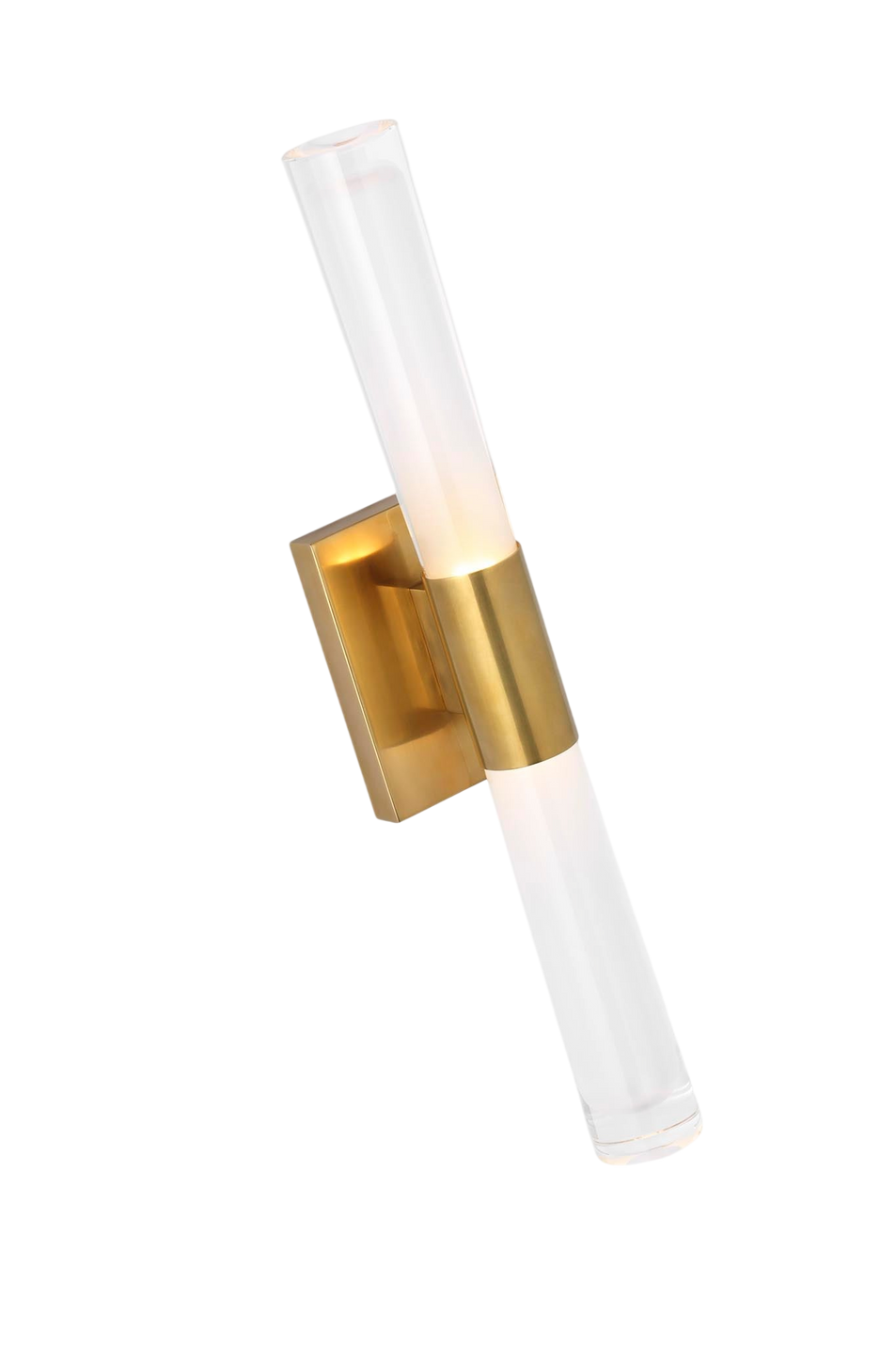 Brenta Single Sconce in Hand-Rubbed Antique Brass with White Glass