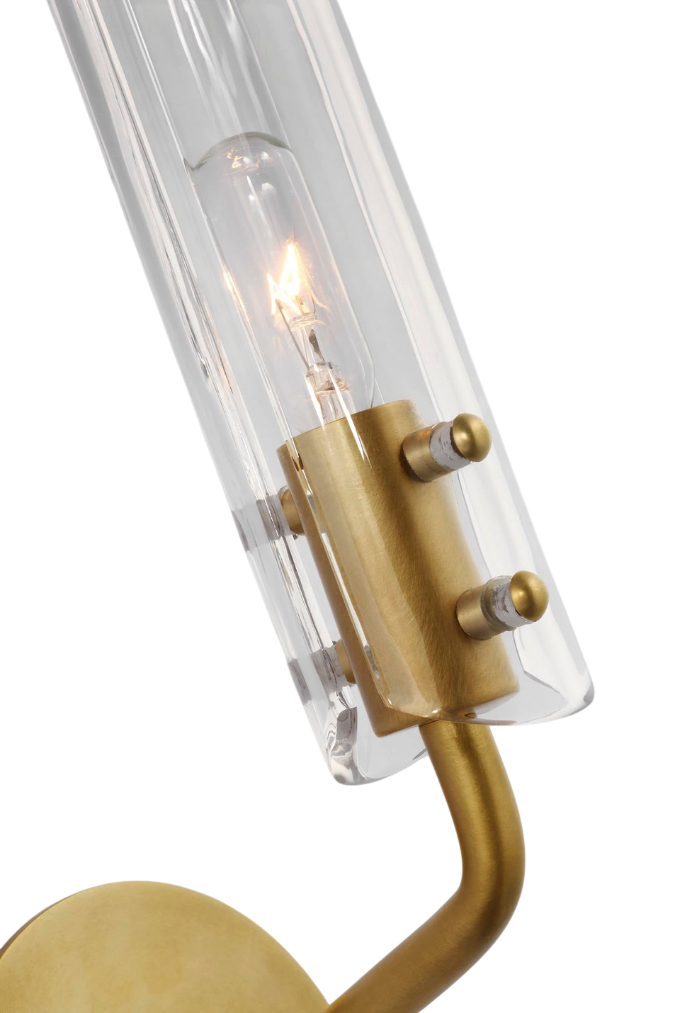 Casoria 14" Single Sconce in Hand-Rubbed Antique Brass with Clear Glass