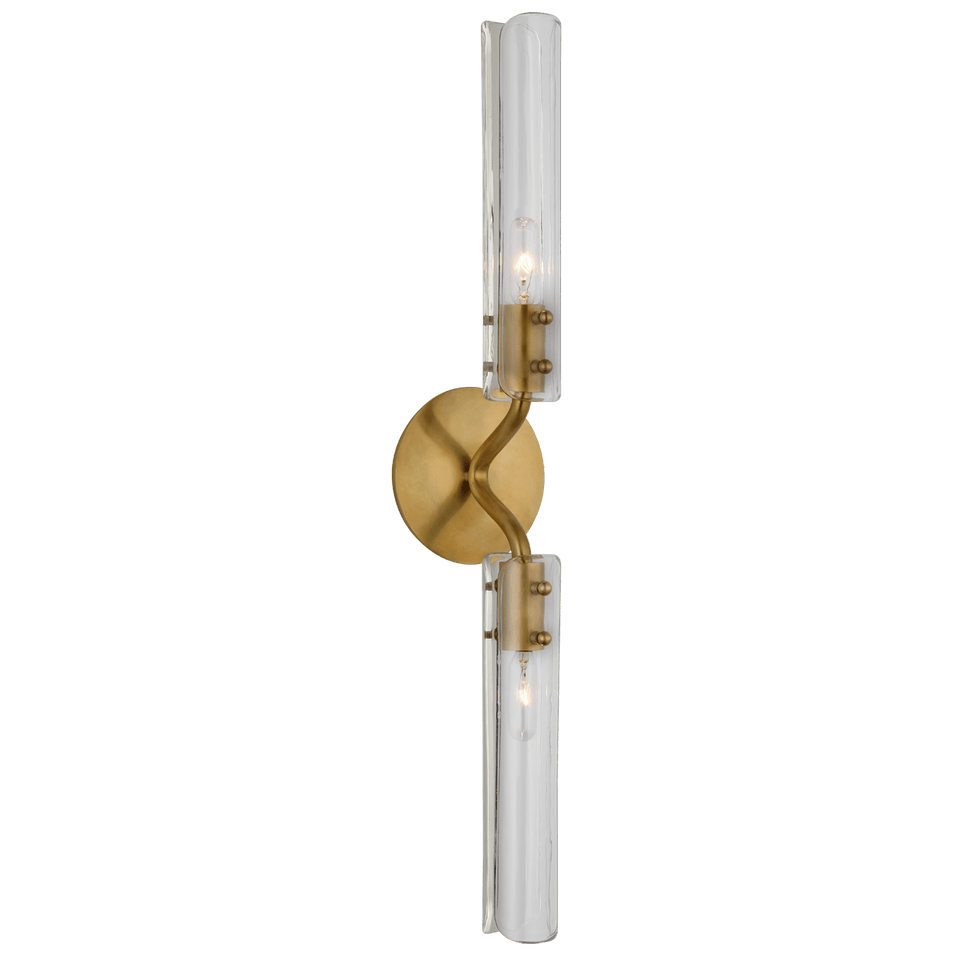 Casoria 23" Linear Sconce in Hand-Rubbed Antique Brass with Clear Glass