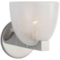 Carola Single Sconce in Polished Nickel with White Strie Glass