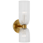 Asalea 16" Double Bath Sconce in Hand-Rubbed Antique Brass with Clear Glass