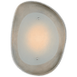 Samos Small Sculpted Sconce in Burnished Silver Leaf with Alabaster