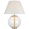 Morton Large Table Lamp in Clear Glass with Linen Shade