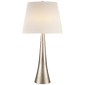 Dover Table Lamp in Burnished Silver Leaf with Linen Shade