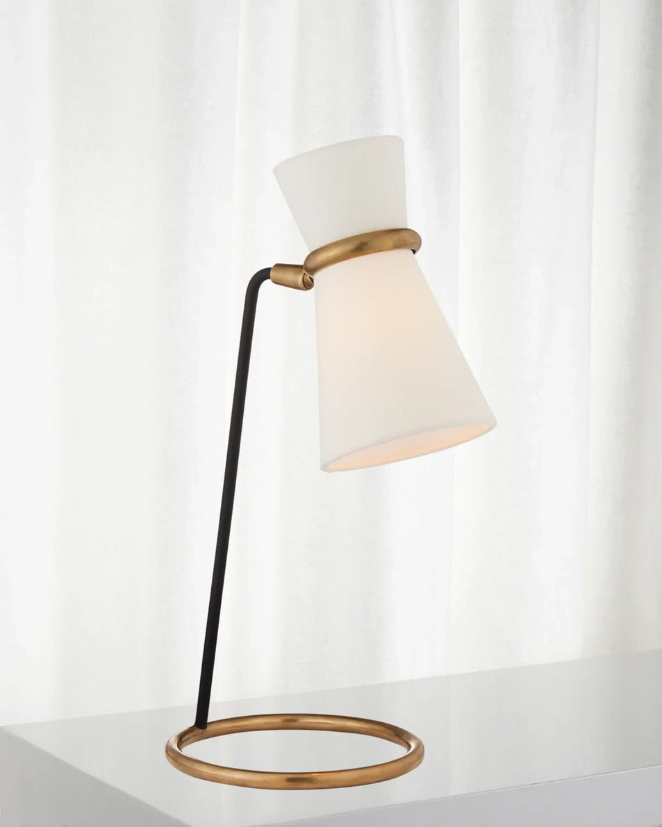 Clarkson Table Lamp, a premium Functional light by Visual Comfort & Co. Close - up image of its design.