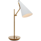 Clemente Table Lamp in Hand-Rubbed Antique Brass with White