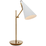 Clemente Table Lamp in Hand-Rubbed Antique Brass with White
