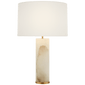 Lineham Table Lamp in Alabaster with Linen Shade