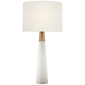 Olsen Table Lamp in Alabaster and Hand-Rubbed Antique Brass with Linen Shade