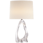 Cannes Table Lamp in Clear Glass with Linen Shade