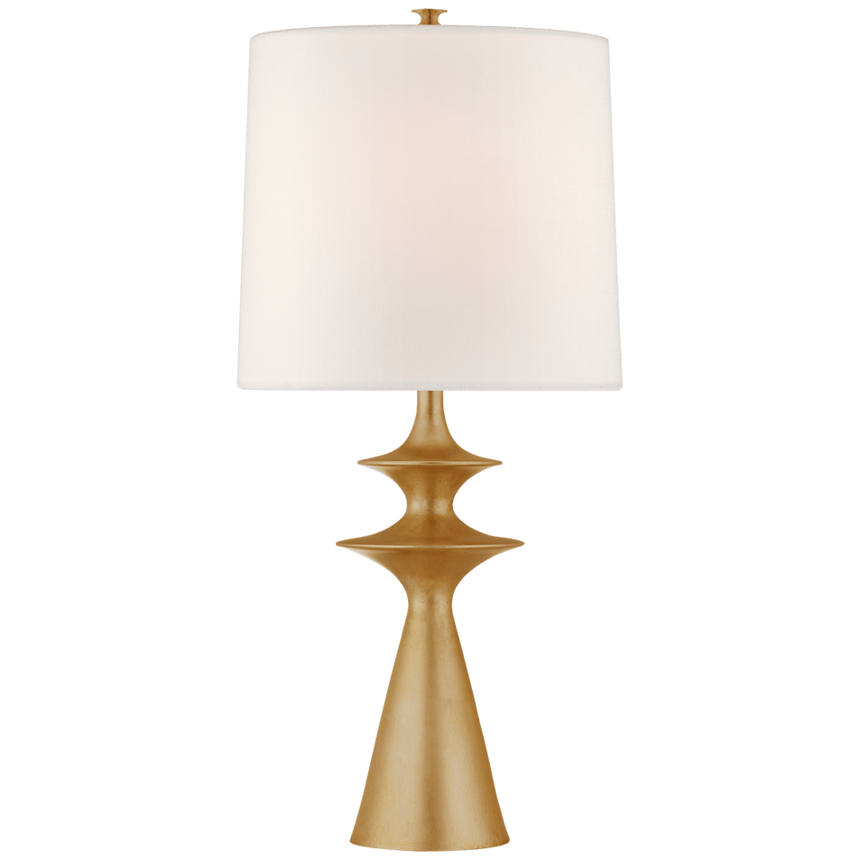 Lakmos Large Table Lamp in Gild with Linen Shade