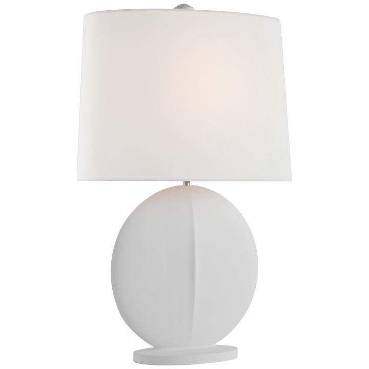 Mariza Medium Table Lamp in White with Linen Shade