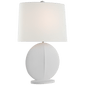 Mariza Medium Table Lamp in White with Linen Shade