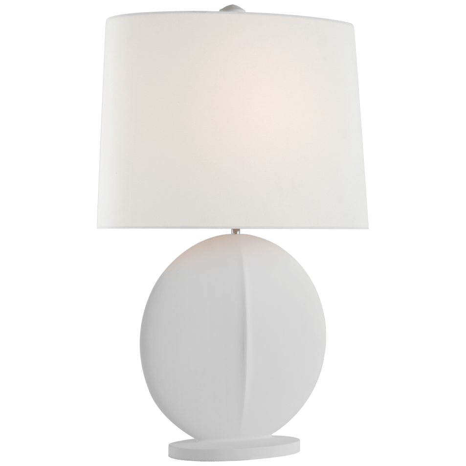Mariza Medium Table Lamp in White with Linen Shade