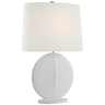Mariza Medium Table Lamp in White with Linen Shade