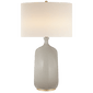 Culloden Table Lamp in Bone Craquelure with Linen Shade