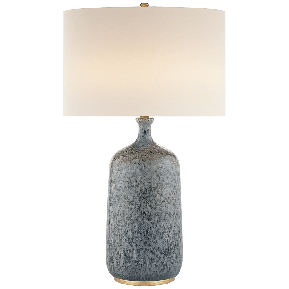 Culloden Table Lamp in Blue Lagoon with Linen Shade