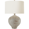 Gaios Table Lamp in Pharaoh White with Linen Shade