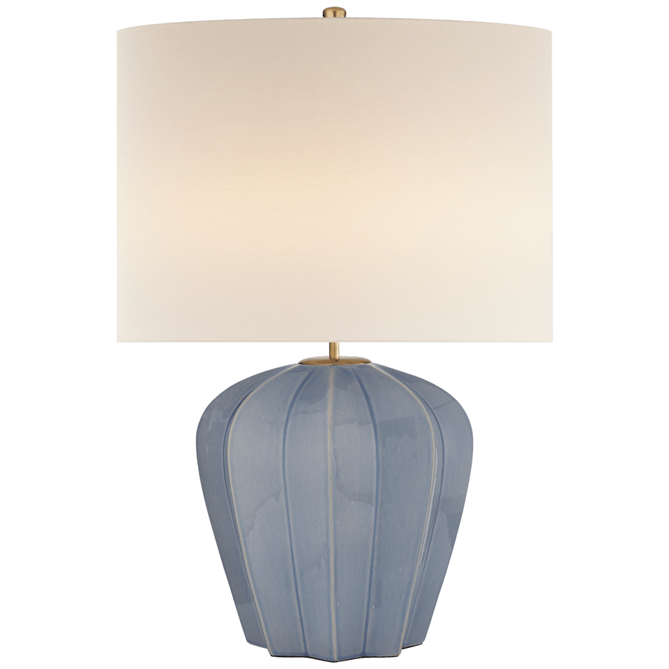 Pierrepont Medium Table Lamp in Stone White with Linen Shade