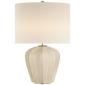 Pierrepont Medium Table Lamp in Polar Blue Crackle with Linen Shade