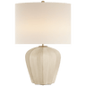 Pierrepont Medium Table Lamp in Polar Blue Crackle with Linen Shade