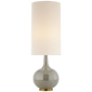 Hunlen Table Lamp in Shellish Gray with Linen Shade