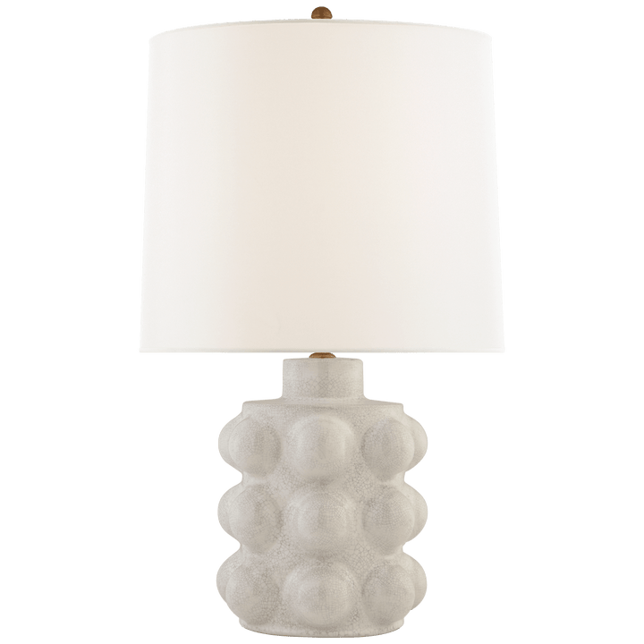 Vedra Medium Table Lamp in Bone Craquelure with Linen Shade