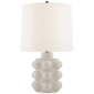 Vedra Medium Table Lamp in Bone Craquelure with Linen Shade